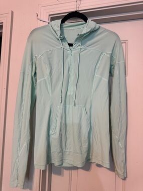 lululemon athletica Light Mint Hooded Half-Zip Pullover